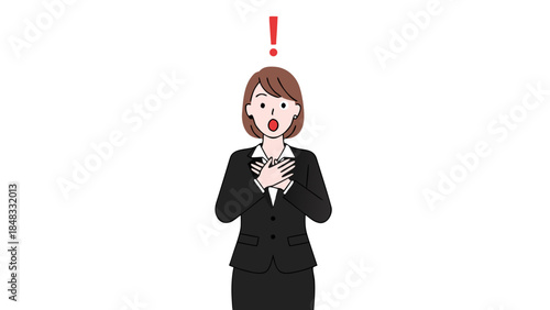 Surprised Businesswoman with Exclamation Mark