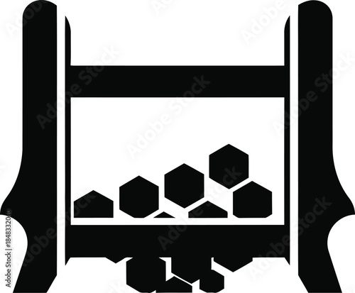 Honeycomb in beehive frame graphic design element