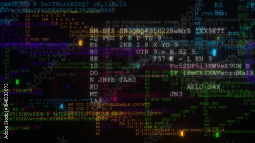 Colorful Abstract Computer Data Matrix Background Loop