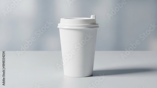 Simple paper coffee cup with a blank exterior for brand identity mockup