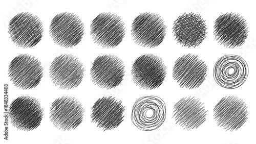 Collection of hand drawn black circles