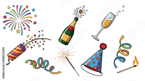 Colorful party elements a