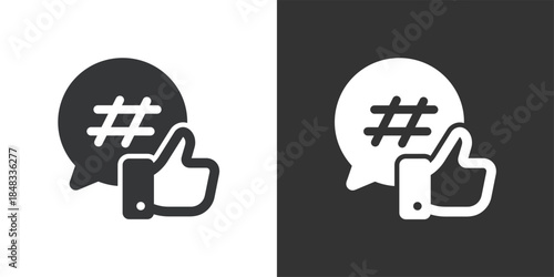templateSocial Media Interaction icon. Solid glyph series icon
