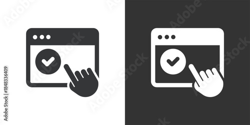 Web Validation Click icon. Solid glyph series icon