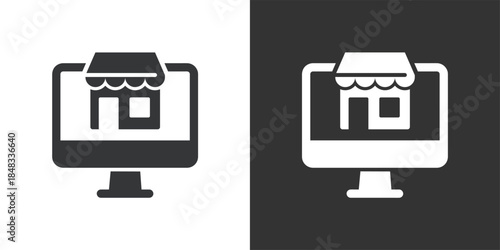 Online Store icon. Solid glyph series icon