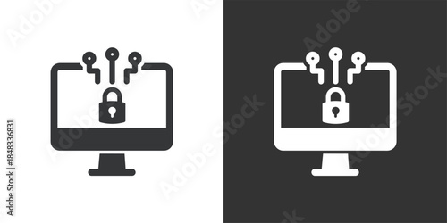 Web Cyber Security icon. Solid glyph series icon