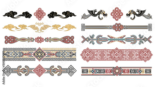 Collection of ornate decorative divider elements