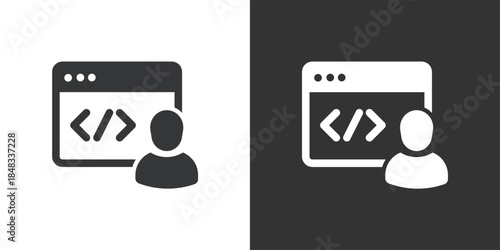 Web Developer Profile icon. Solid glyph series icon