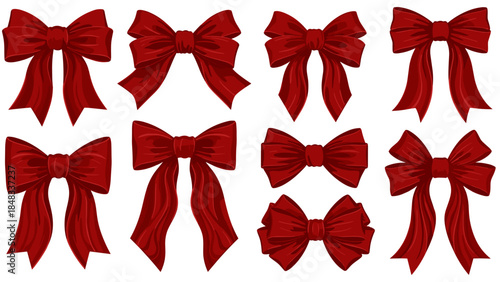 Collection of red bows