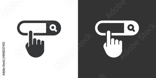 Online Information Search icon. Solid glyph series icon