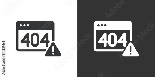 404 Page Error icon. Solid glyph series icon