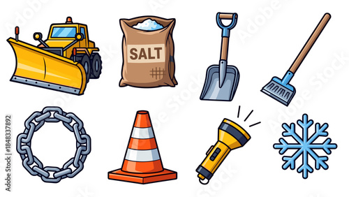 Winter maintenance equipment set