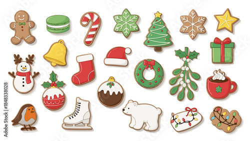 Collection of christmas cookies and festive treats
