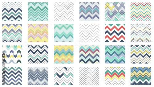 Collection of colorful chevron patterns