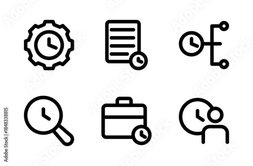 Effective Time Management icon pack, productivity and planning icons for organization, scheduling, and efficiency