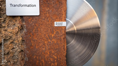 Transformation of Materials: Rusty Metal and Polished Surface Showcase Renewal and Purpose in Art and Design
