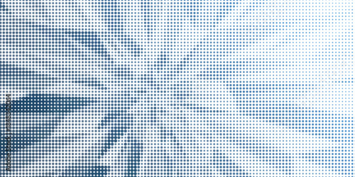 Abstract horizontal background. Spotted halftone effect. Dots, circles. Vector eps10