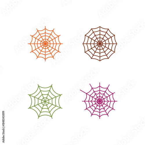 Spider Web Vector Set – Hand Drawn Cobweb Illustrations for Halloween Design.