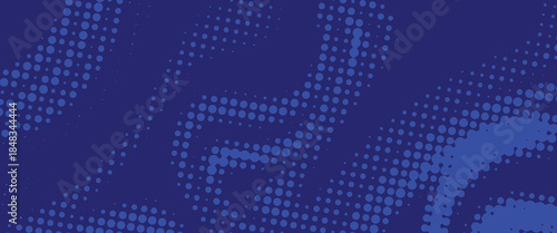 Bright blue pixelated dotted texture overlay. dark blue halftone pattern. Retro comic gradient background. vector illustration