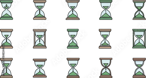 Hourglass Pattern Set on White Background.