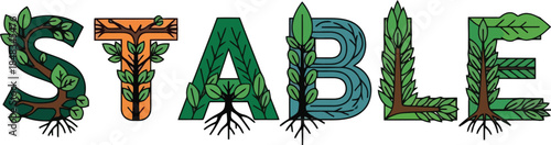 stable roots growth lettering.