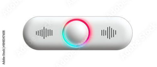 Voice assistant interaction panel with multicolor audio feedback Isolated on a transparent background