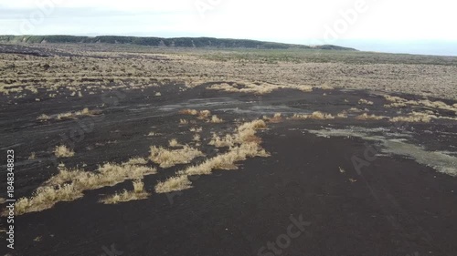 Volcanic desert landscape of Ura Sabaku on Mount Mihara, Izu Oshima Island, Japan
