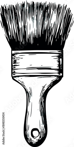 Vintage paintbrush illustration hand drawn sketch