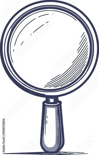 Hand drawn magnifying glass illustration