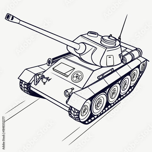 Illustrated military tank