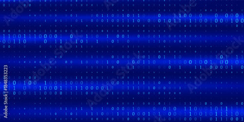 Creative vector illustration of stream of binary code. Computer matrix background art design. Digits on screen. Abstract concept graphic data, technology, decryption, algorithm, encryption element