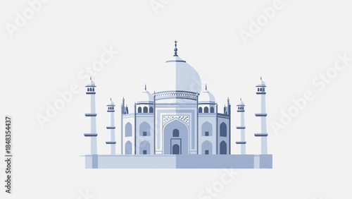 Iconic Taj Mahal Monument Architecture Landmark.