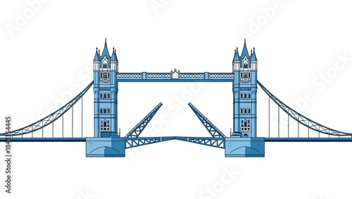 Iconic Tower Bridge London Landmark Structure.