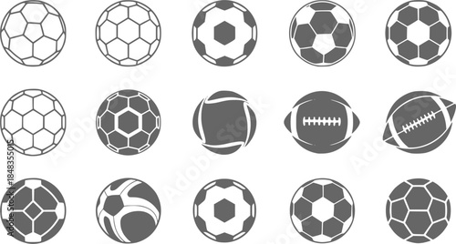 Soccer ball icon vector set. Sport ball illustration sign collection. football ball symbol.

