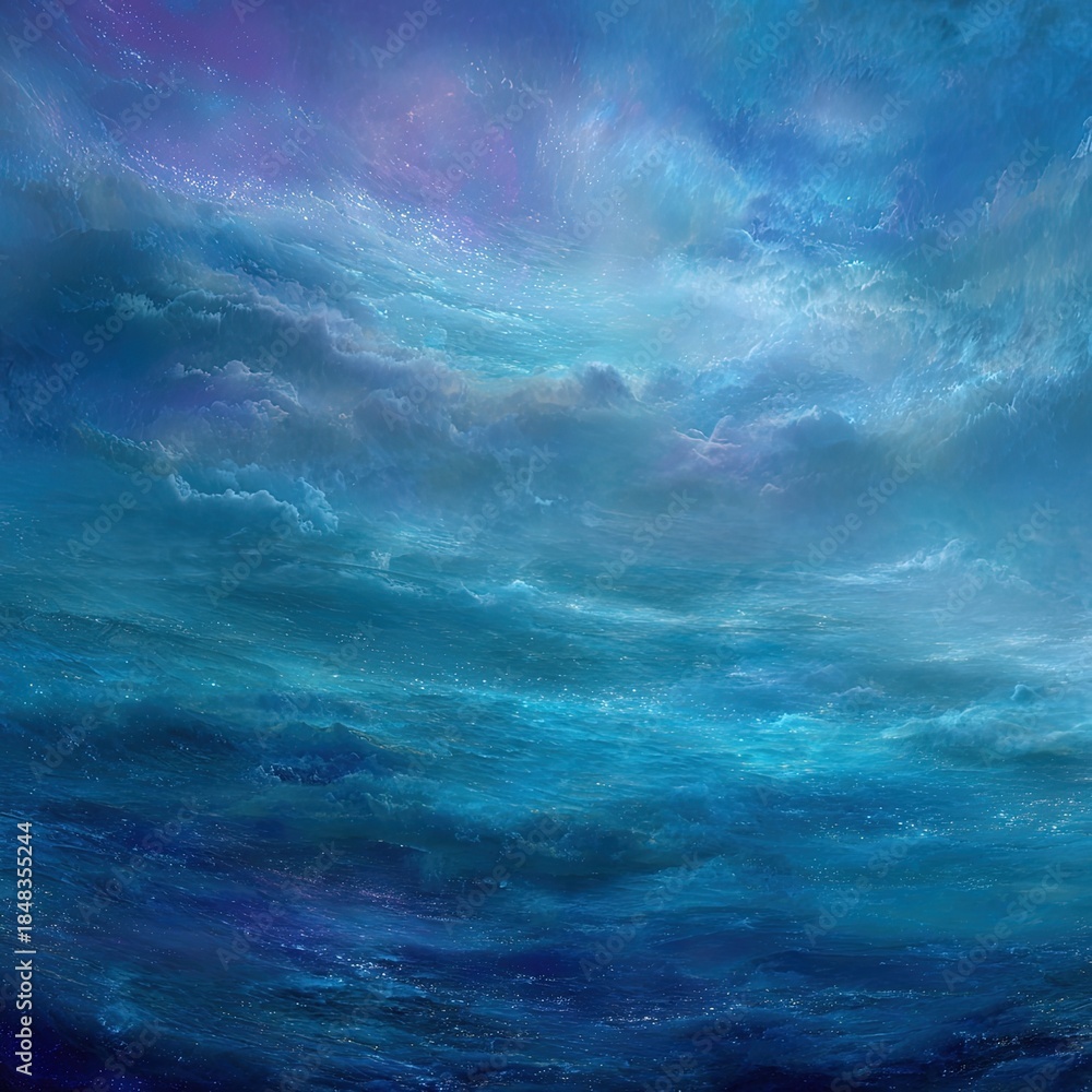 Fototapeta premium Abstract Starry Night Sky Landscape