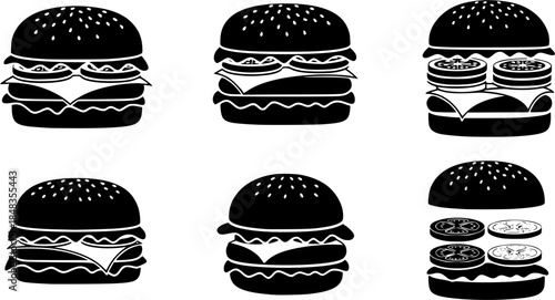 Burger icon vector set. fast food illustration sign collection. food symbol.
