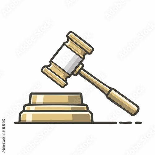 Justice Gavel and Sounding Block Icon