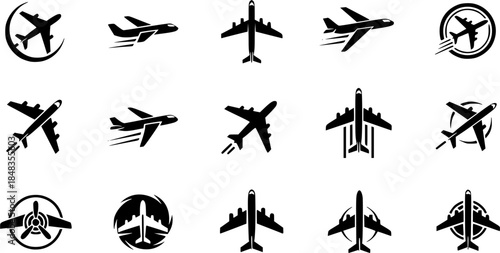 Aircraft icon vector set. airplane illustration sign collection. plane symbol or logo.
