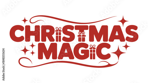 Festive Christmas Magic Text: A stylized, vibrant text design that captures the enchantment of the holiday season, evoking a sense of wonder and joy.