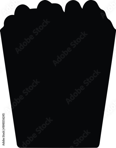 Stylish Black Popcorn Box Icon for Modern Designs
