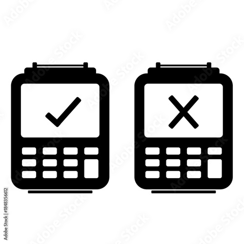 Mobile Payment Device Icon Vector Black Silhouette