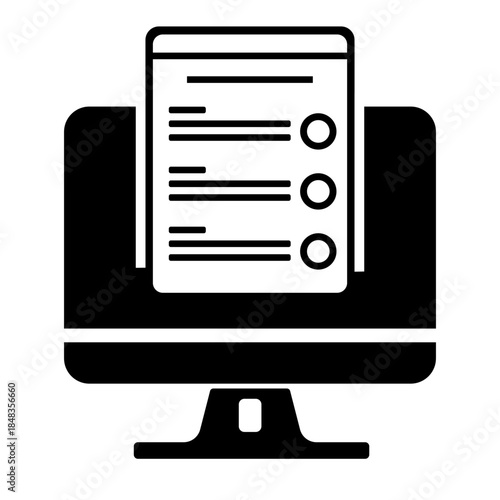 Online Computer Training Vector Icon black
