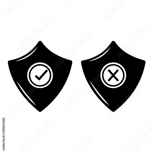 Cyber Security Technology shield Vector Icon black