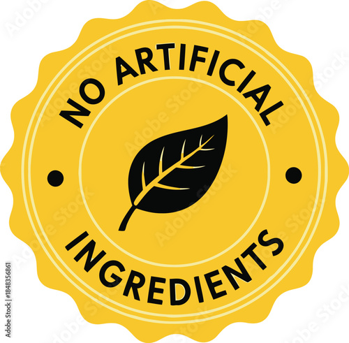 Organic Seal: No Artificial Ingredients Badge Design