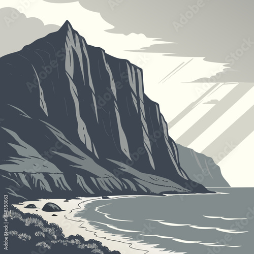 Serene coastal cliffs