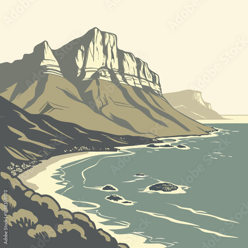 Coastal cliffs overlooking the sea