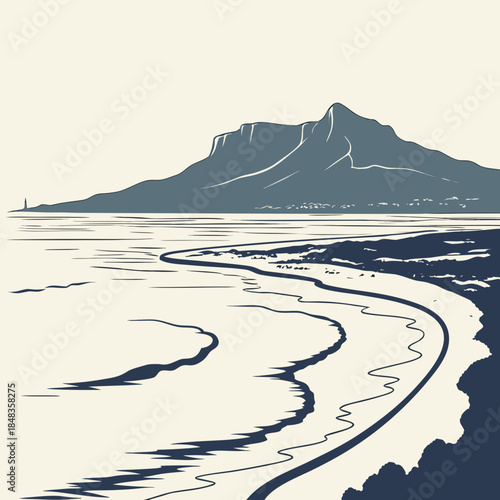 Coastal mountain landscape