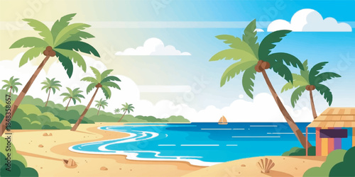 Illustration inspired by the coastal landscape of Goa featuring tropical scenery and relaxed atmosphere