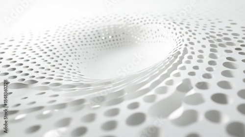 Abstract white tunnel vortex, futuristic design, 3d background, for website or presentation