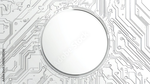 Blank Circle on Circuit Board Background (3)